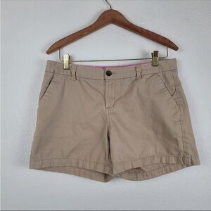 Merona Womens Tan Khaki Chino Mid-Rise Shorts Size 10